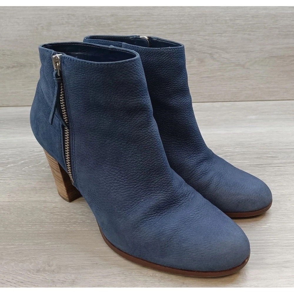 Cole Haan Woman's Boots Blue 10.5 Leather Casual Ankle Booties Shoes